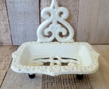 Vintage White Cast Iron Footed