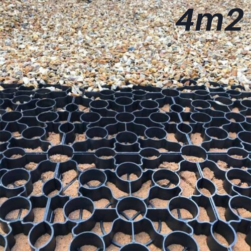 Grid black 4m2 gravel - black,