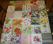 30 different floral flower table napkins for decoupage or a pretty table setting