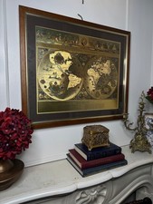 Vintage Blaeu Wall Map Of The World Framed Gold Foil-Nova Totivs Terrarom