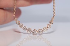 Antique Circa 1900s 14k Gold Natural Old Cut Diamond Decorated Necklace
