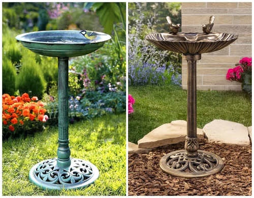 Pedestal bird bath - bath,