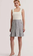 TED BAKER Mini Dress Womens TB2 UK 10 Vulpam Ivory Sleeveless Knit Bodice Boucle