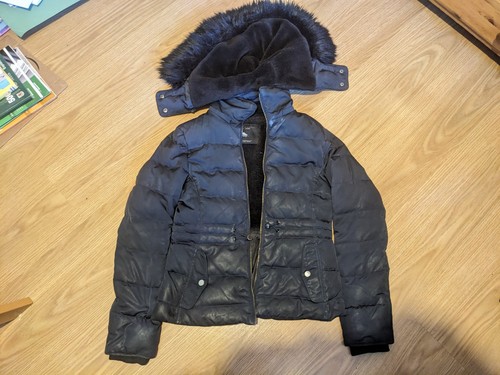 Zara navy puffer jacket with - zara,