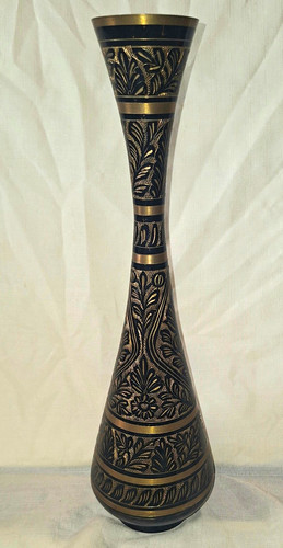 Tall black gold metal floral - metal,