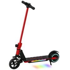 SPORTNOW Folding Electric Scooter w/ LED Lights and Display, Red