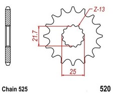 Sprocket 15T Pitch 525 for
