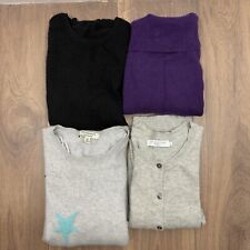 4 Cashmere jumper/cardigan bundle crafts M&S, EWM, JL grey black purple flaws
