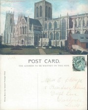 York Minster from South Yorkshire England 1904 postmark Cathedral Architecture