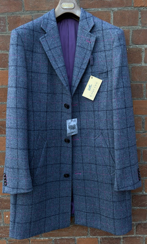 Men length blue tweed - 3/4,