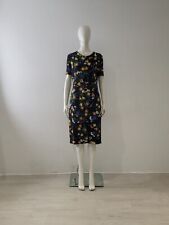 ERDEM Black Floral Jersey Dress UK 10 12 EU 38 40 Midi Maxi Bodycon Wiggle