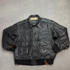 Leather Flying Jacket Adult X Large Black A2 USAAF Aviator Military USA Men*