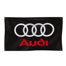 AUDI FLAG LARGE 5"x3" FOR AUDI DRIVER / ENTHUSIASTA/WORK SHOP/MANCAVE / BANNER