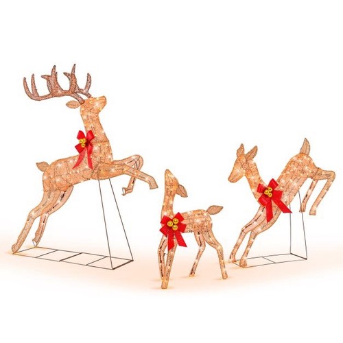 Led reindeer family - family, christmas