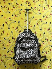 Roxy Black White Backpack with Wheels Suitcase Travel Bag Luggage Carry On