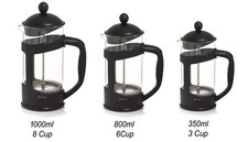 COFFEE MAKER SERVING MIXER CAFETIERE PLUNGER PRESS GLASS PITCHER 3 4 6 OR 8 CUP