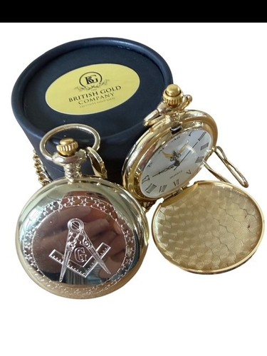 Freemasons gold pocket watch - ,