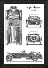 BNW Alfa Romeo 6C 1750 Framed