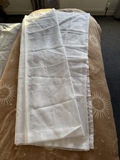 2 White Voils for Window Privacy Curtain