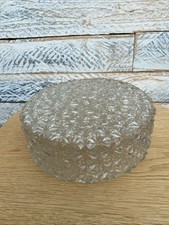 Vintage Round Cut Glass Crystal Flush Light Ceiling Shade Approx. 24cm Diameter