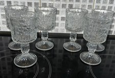 Boxed Ravenhead Siesta Bark Effect  6 X Wine Glasses/Goblets Vintage 1970s S2 