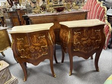 Pair of Marble Top Bedside