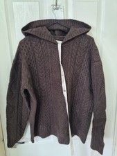 Reasn Chunky Cable Knitted Hoodie Expresso