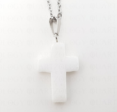 Cross necklace quartz crystal - necklace,