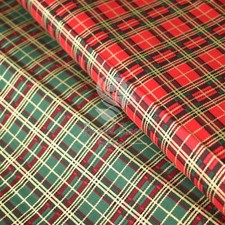 Christmas Metallic Tartan 100%