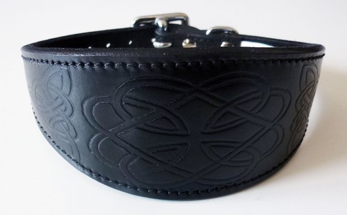 Black leather celtic design - black,