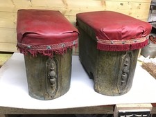 Pair Antique Art Deco Club Fender Ends / Seats / Storage Boxes -Copper