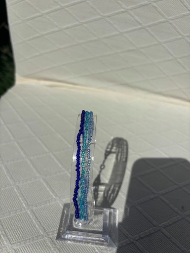 Multi strand ocean blue seed - multi,