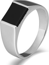 Mens rectangle rings pinky - rectangle, rings,