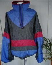 Vintage C&A Colourblock Jacket  XL Windbreaker Festival Shell Blue Size 52/54