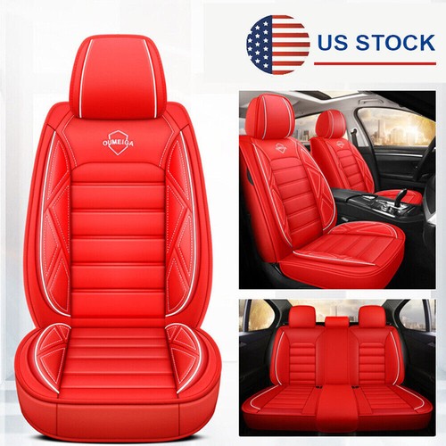 Red leather car - car, covers