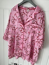 River island candy cane pink satin pyjama top size 20. New