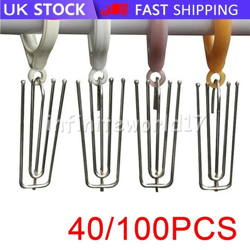 Pinch pleat clips chrome metal - clips,