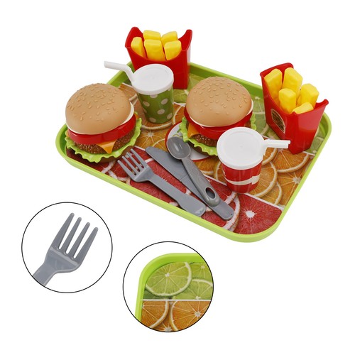 Hamburger waffles fries drink - hamburger,