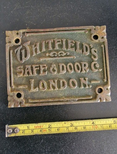 Antique safe plaque - antique, whitfield