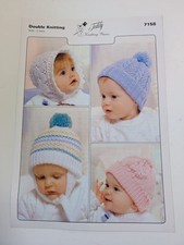 Teddy Knitting Yarns Baby Hat Knitting Pattern 7158 (Tkp)