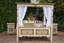 Voglauer Anno 1700 Antique White Canopy Bed Double Bed Bedroom Country House