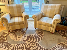 Duresta Lowndes lounge armchair cream gold & oatmeal herringbone rrp £3300 A