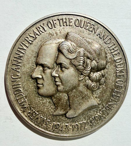 1972 silver wedding medal - silver,