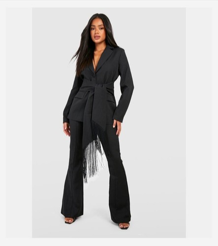 Boohoo black blazer with - black,