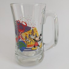 WALT DISNEY WORLD - 1990's Glass Mug Stein Tankard (Home Bar Pub Man Cave)
