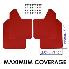 Universal RED Wide Body Mudflaps Mud Flaps Guard Fender W/ Clips Rally Car Van