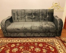 Turkish 3 Seater Ottoman Storage Sofa Bed Modern Luxury Bedroom with Cushions