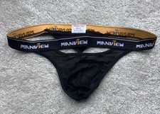 Men’s Black Mesh Thong