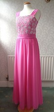 Kids Division Pink Beaded Long Maxi Prom/Party/Evening Dress Age 15 Bust 30"