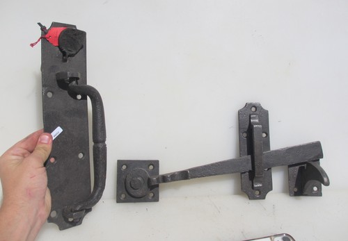 Huge victorian iron door latch - door,
